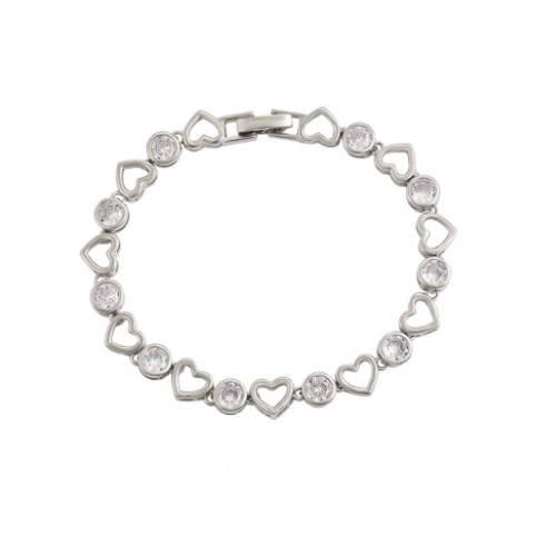 Silver Minimalist Heart Charm Bracelet
