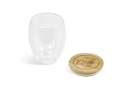 Personalised Okiyo Moco Double-Wall Glass Cup - 350ml