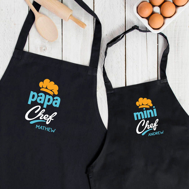 Personalised Daddy & Me Chef Apron Set - Name