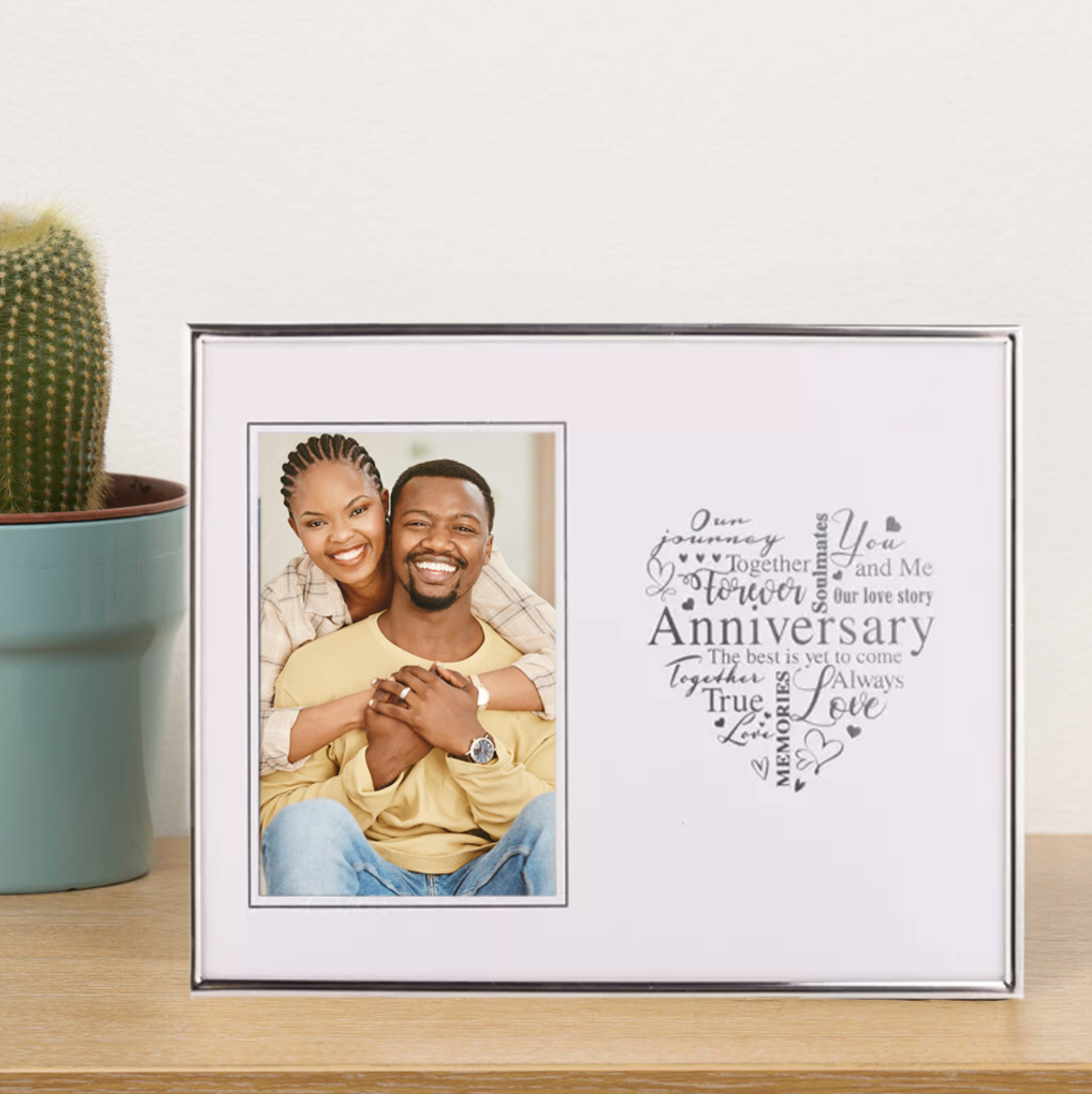 With Love Silver Heart Frame – Anniversary – Purpink Gifts Ltd