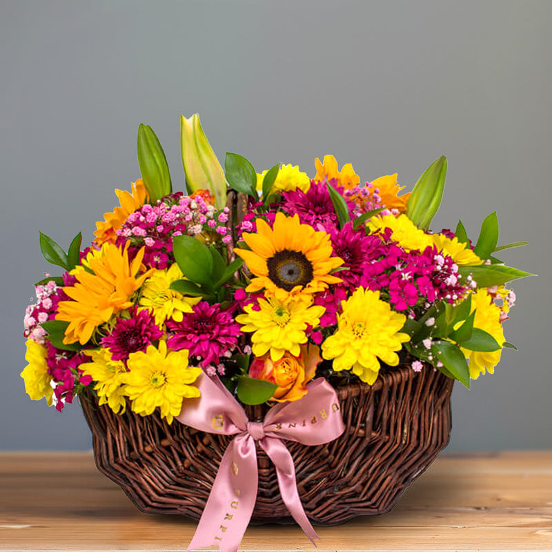 Sunshine Mixed Flower Basket