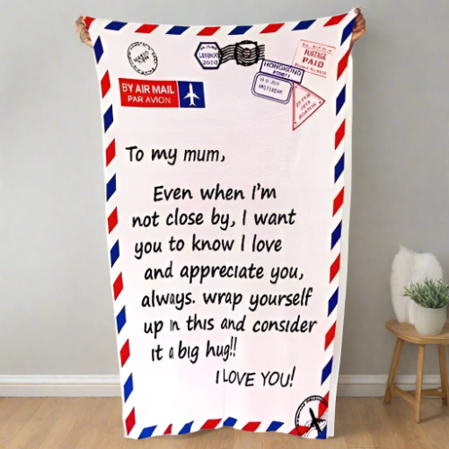 Postal Print Throw Blanket- My Mum
