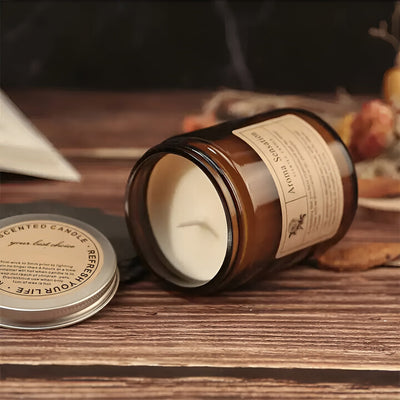 Aromatherapy Black Vanilla & Truffle Natural Soy Wax Candle - 200g
