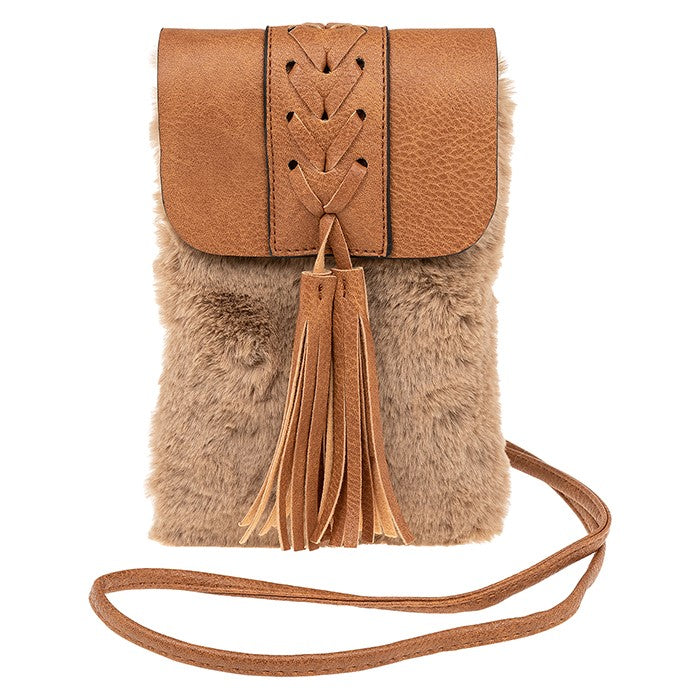 Faux Fur Tassel Phone Bag Purpink Market Place Ltd