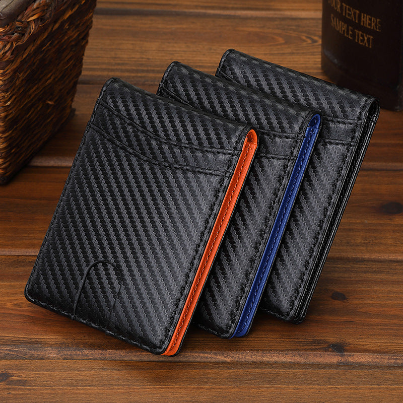 Slim RFID Microfiber Money Clip Wallet – 11 × 8 cm Men’s Card Holder