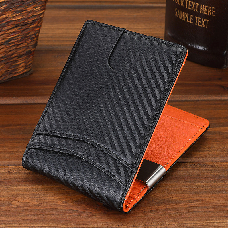Slim RFID Microfiber Money Clip Wallet – 11 × 8 cm Men’s Card Holder