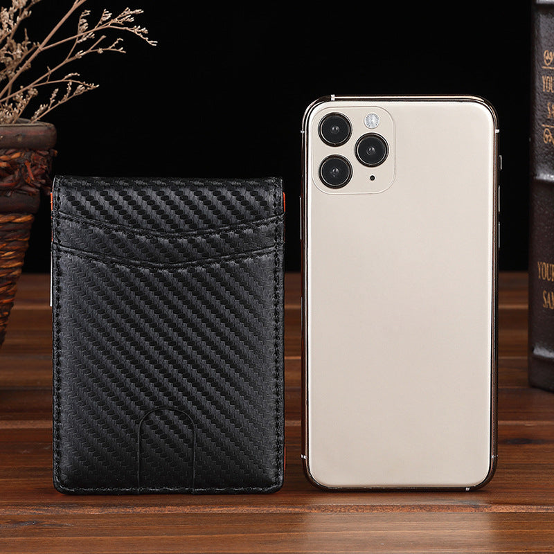 Slim RFID Microfiber Money Clip Wallet – 11 × 8 cm Men’s Card Holder