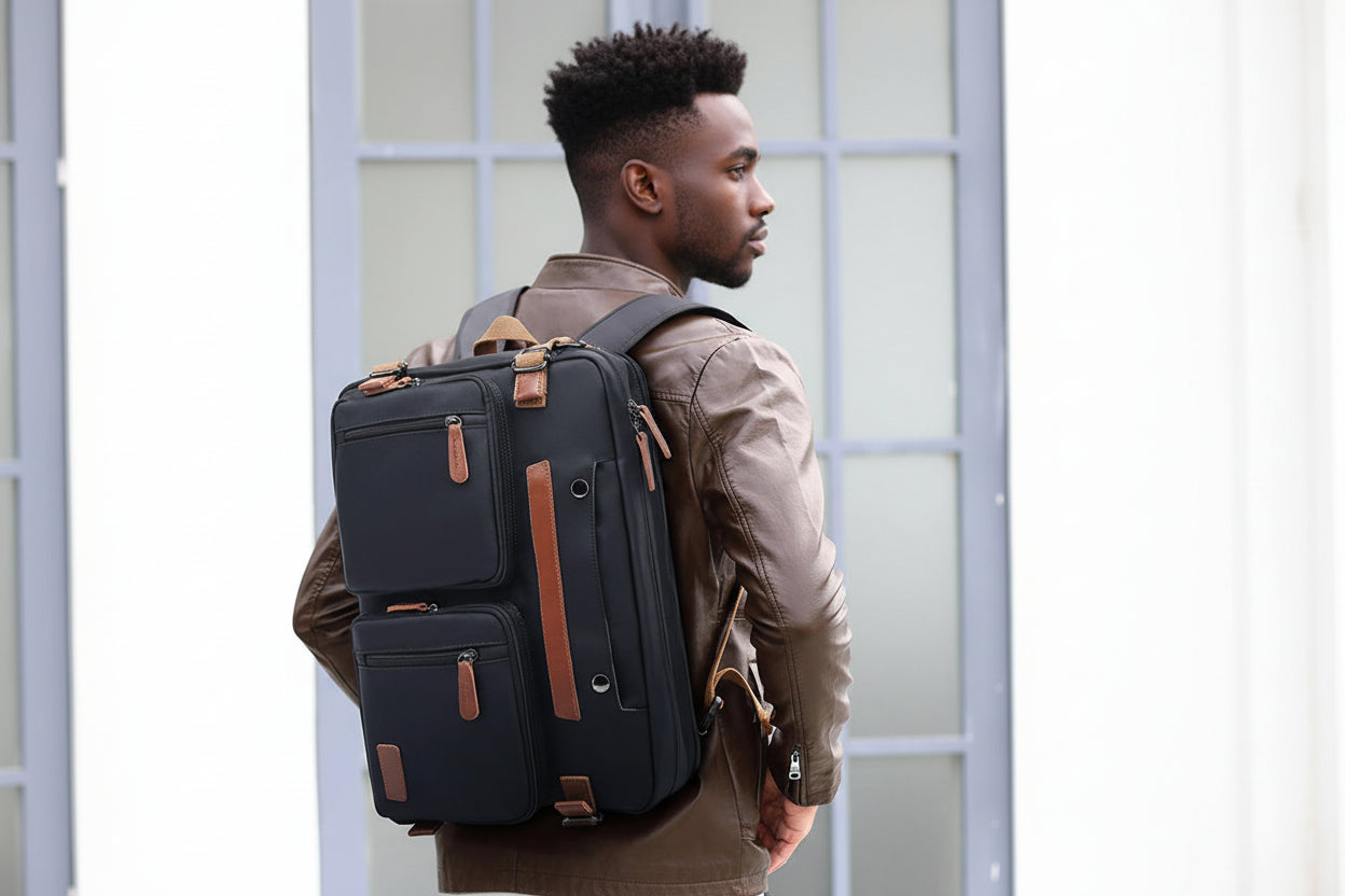 Urban Commuter Polymer Fabric Laptop Backpack Briefcase – Fits 15.6” Laptop