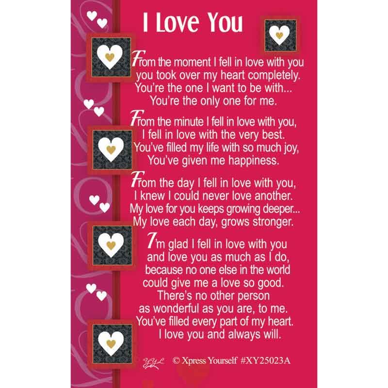C25 I Love You Keepsake Card (6 Pack)