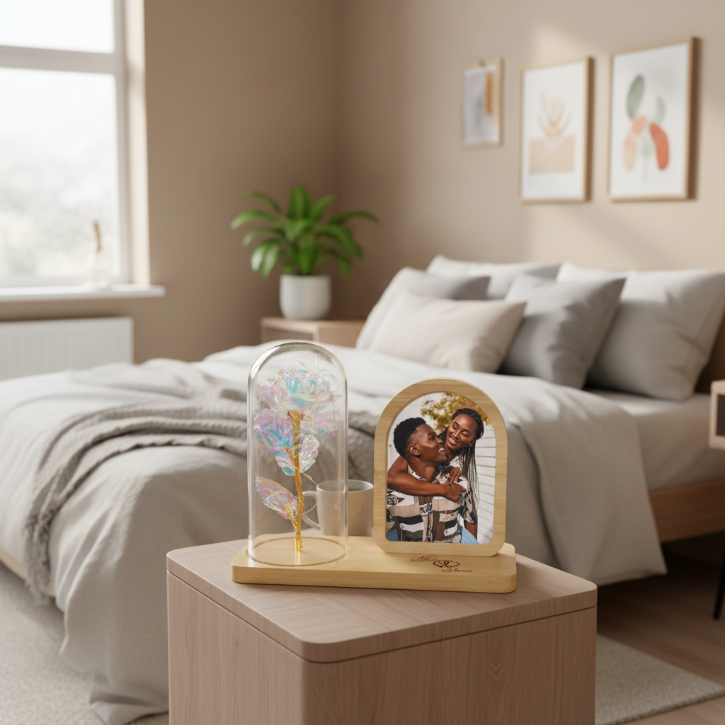 Personalised Arched Wooden LED Lantern Photo Frame