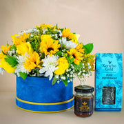 Brighten Your Day Bloom Box – Flowers, Honey & Peppermint Tea Gift