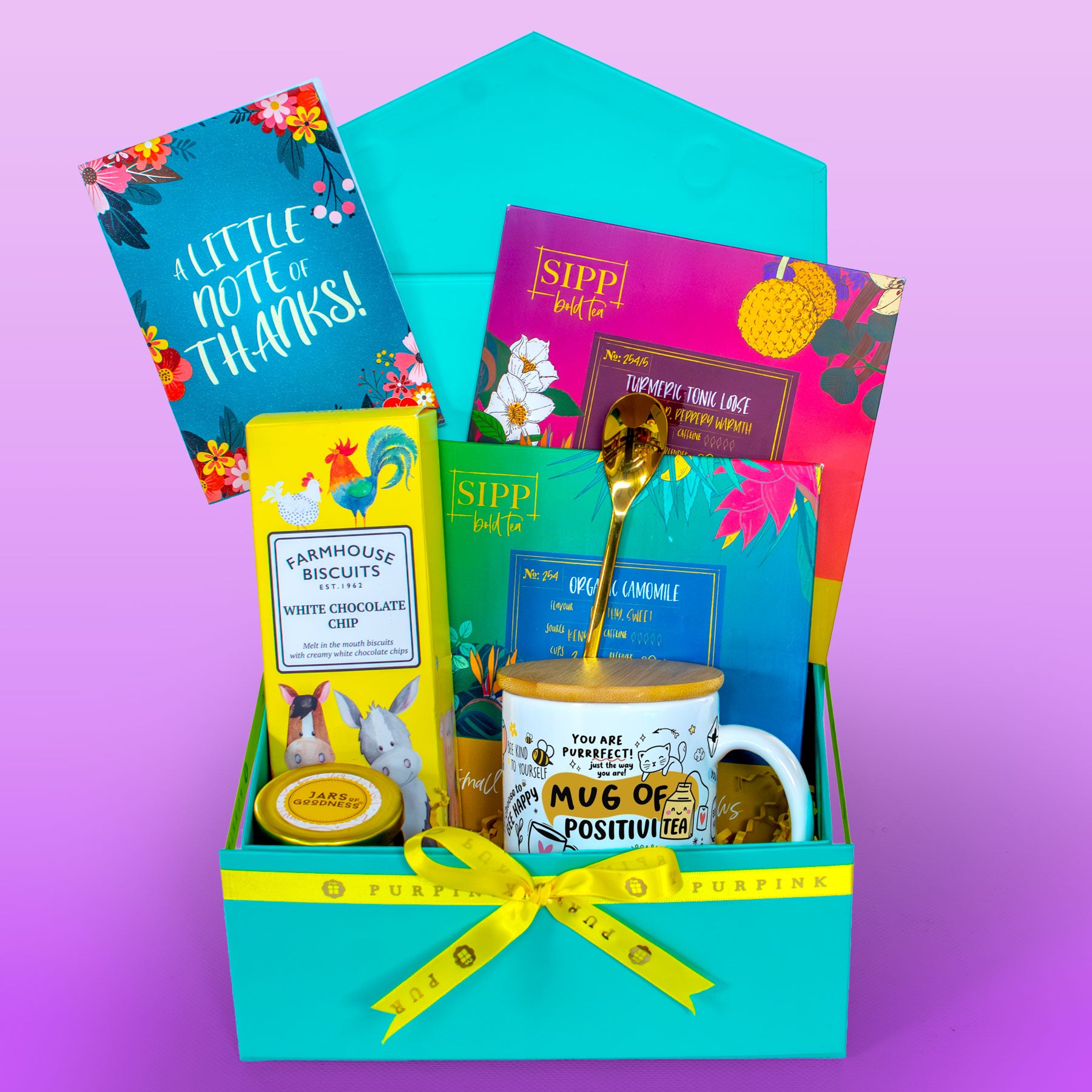 The Thank You Hamper – Personalised Bamboo Mug, Tea & Honey Gift Set