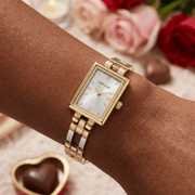 Anne Klein Classic Gold Two-Tone Rectangular Bracelet Watch