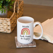 Personalised Be Happy Ceramic Coffee Mug - 450ml