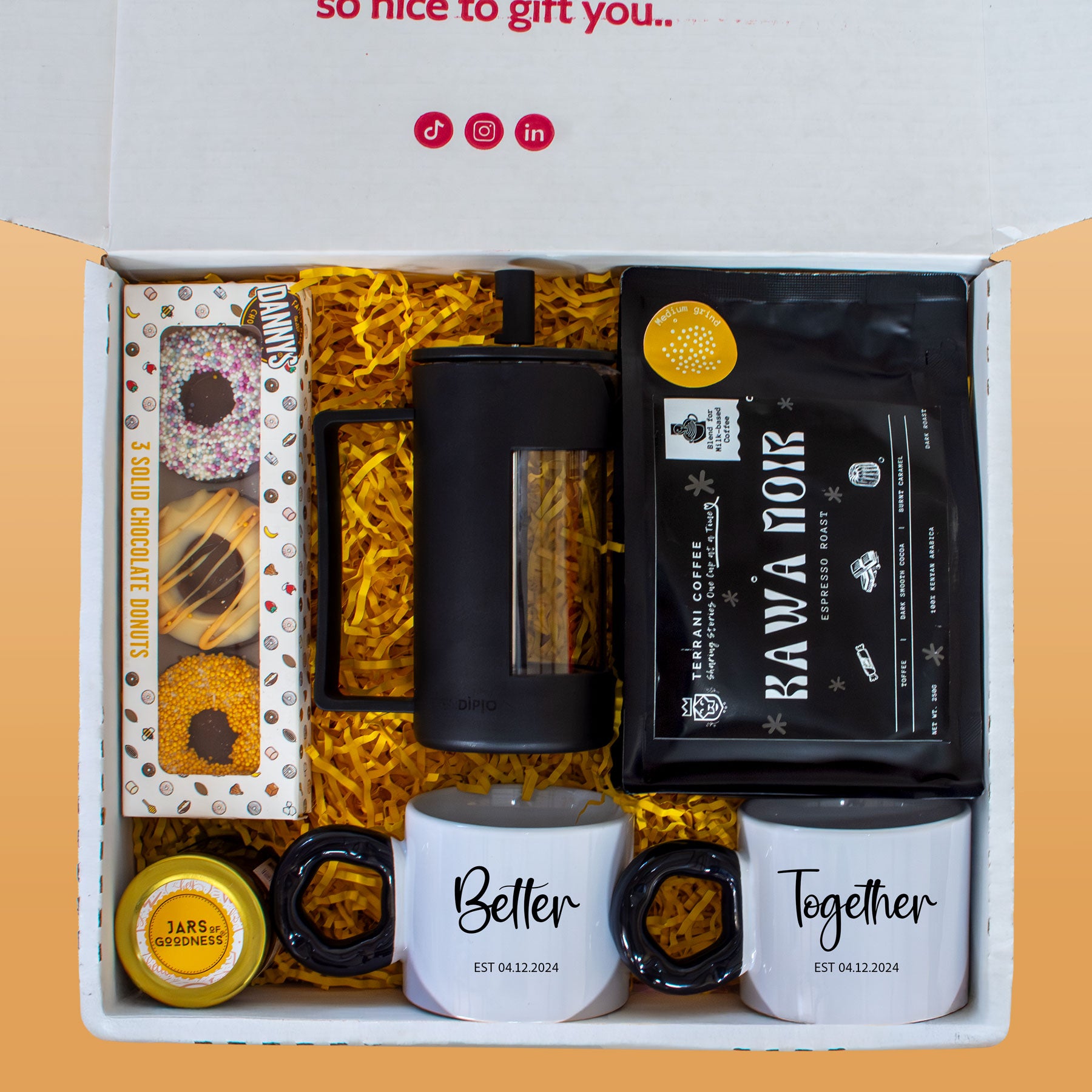 Coffee Break Treat Hamper – French Press, Coffee & Chocolate Gift Set