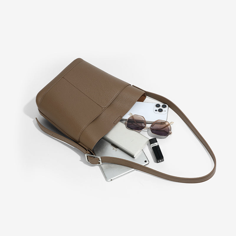 2-in-1 Vegan PU Leather Tote Purse for Women/Bucket Shoulder Bag for Everyday Use – 25 × 9 × 27 cm