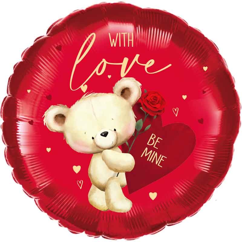 Valentine's Bear Foil Balloon