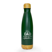 Dad Makes The Best Adventures Bamboo Finish Water Bottle