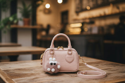 Sweetheart Croc Mini PU Leather Handbag – 21 × 11 × 8 cm Pink Top Handle Shoulder Bag