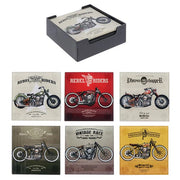 Motorbike Coaster Square Set of 6