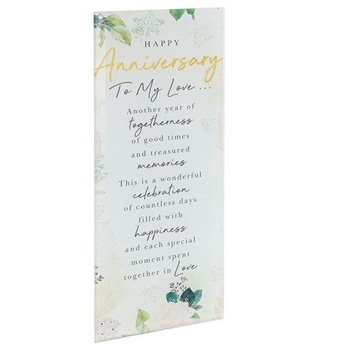 Embrace Sentiment Glass Plaques – Heartfelt Words for Every Moment