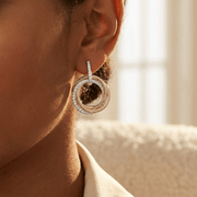 Twisted Bliss Three Tone Circles Earrings