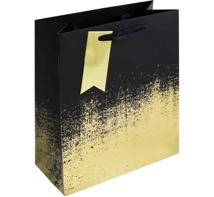 Black & Gold Distressed Gift Bag
