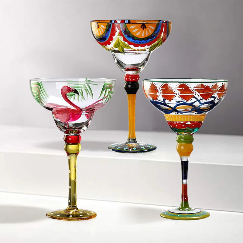 Tropical Margarita Glass set - Hand-Painted