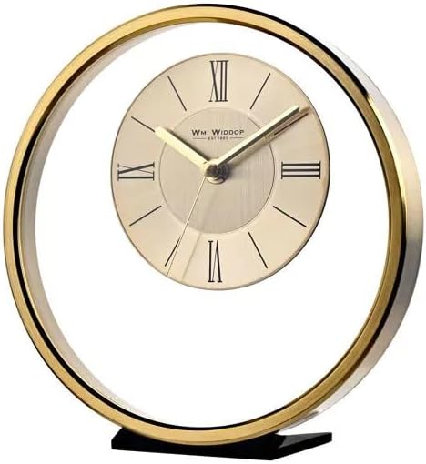 Wm.Widdop Round Gold Mantel Clock