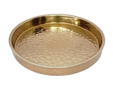Gold Double-Walled Round Serving Tray