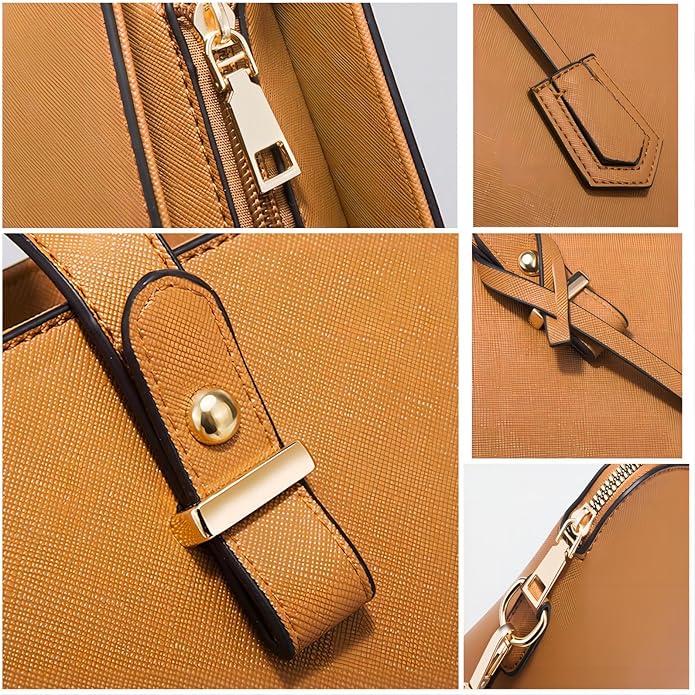 4-Piece Women’s Tote Bag Set /Large PU Leather Handbag, Crossbody, Clutch & Wallet for Work, Travel & Everyday Use