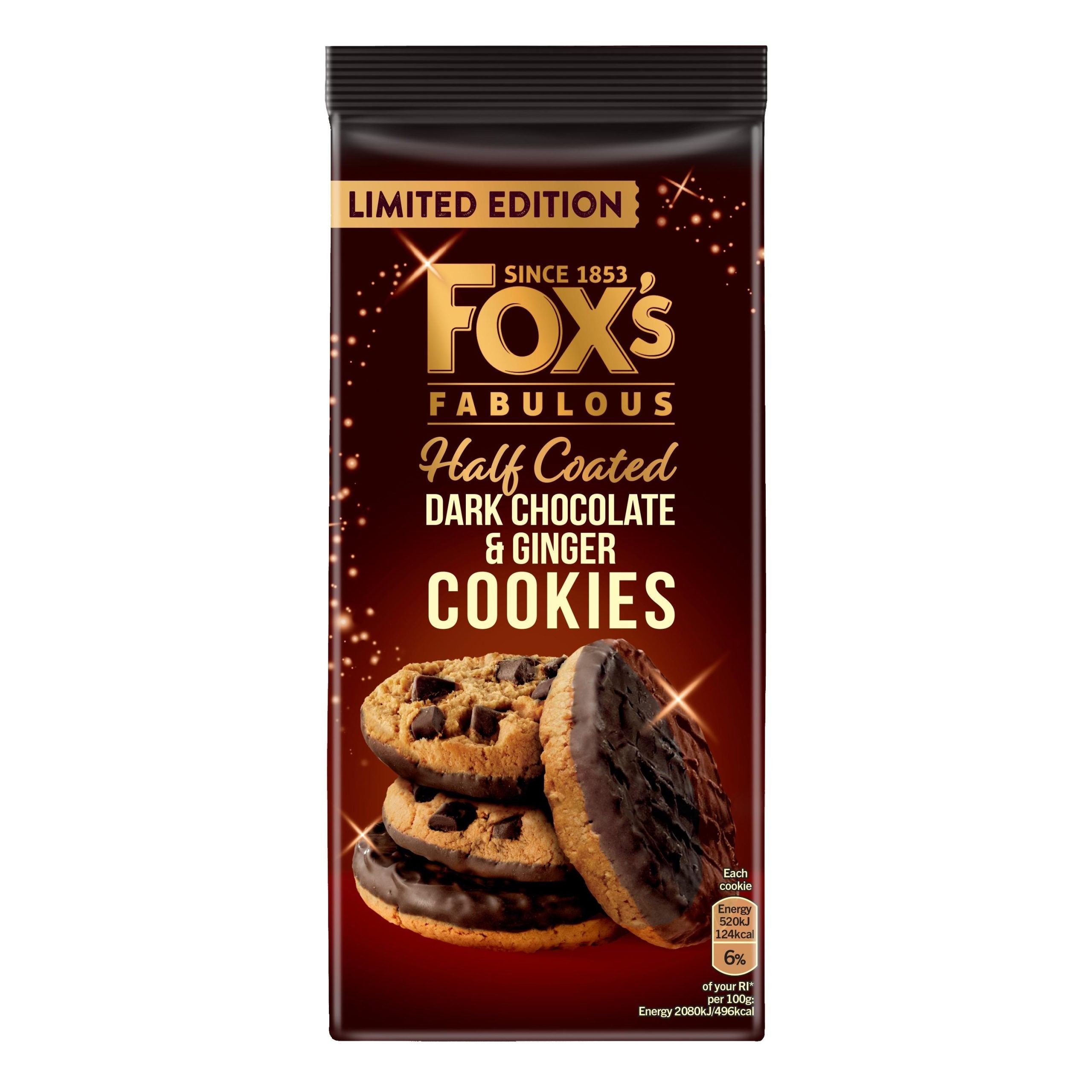 Foxs Cookies Dark Choc & Ginger 150gm