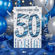 Platinum 50 – Premium 50-Year Milestone Card for Him
