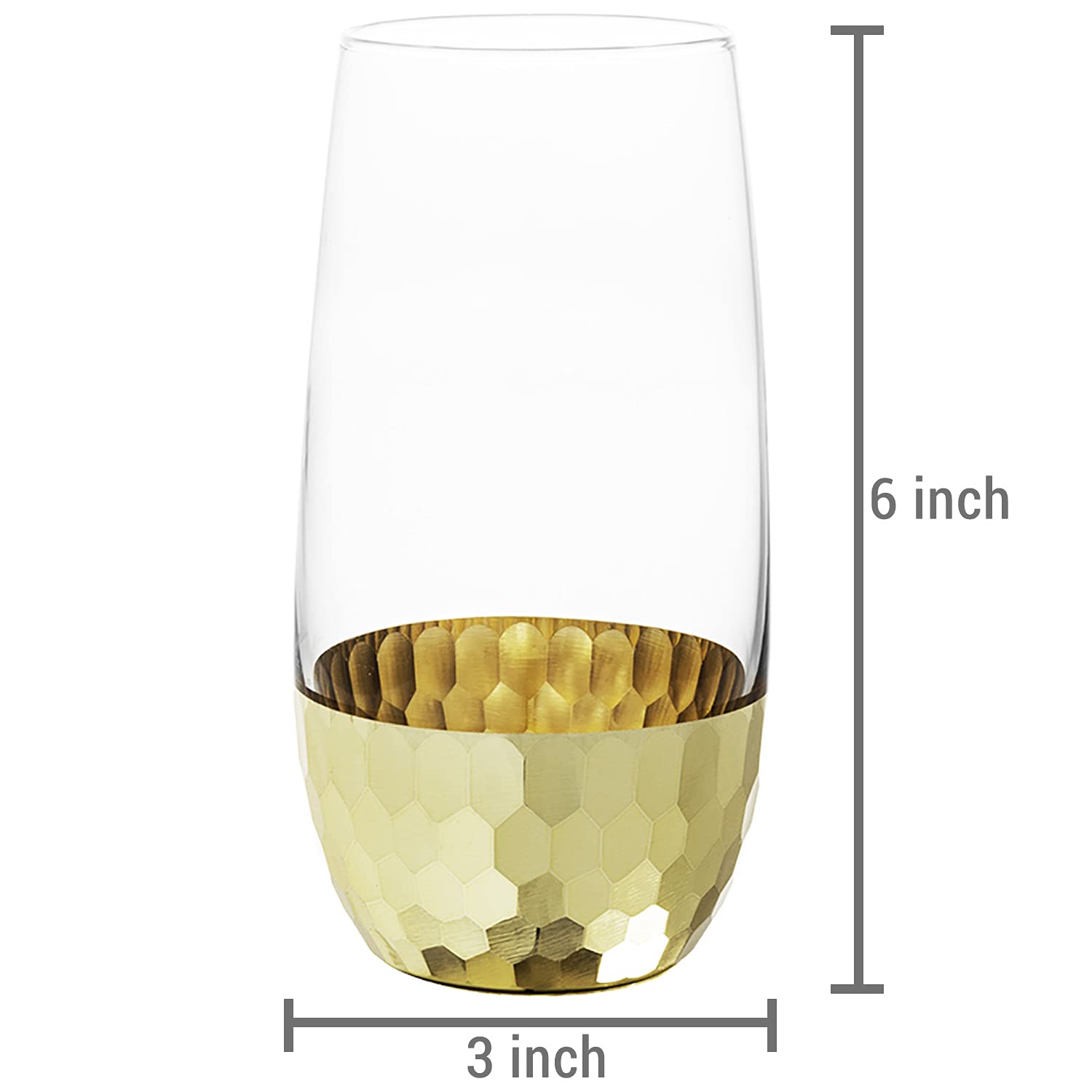 Golden Hive Stemless Champagne Flute -Set of 2