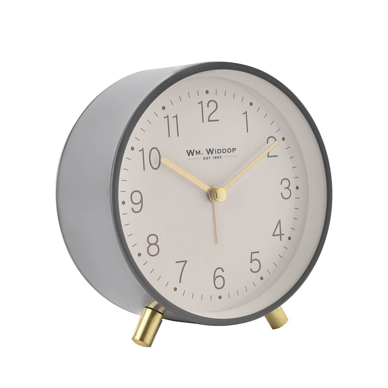 Widdop Metal Case Alarm Clock Light & Snooze Grey