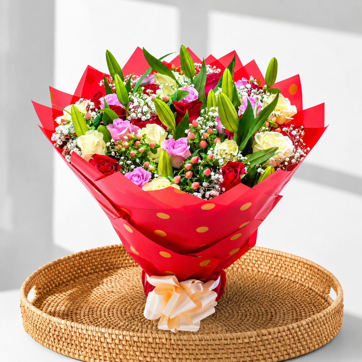 Lily Kissed Romance Standing Bouquet