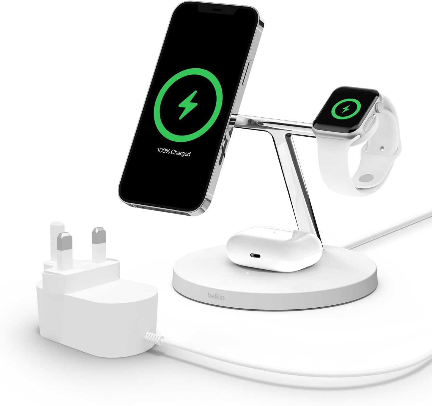 Belkin BOOST↑CHARGE™ PRO 3-in-1 15W MagSafe Wireless Charger – White
