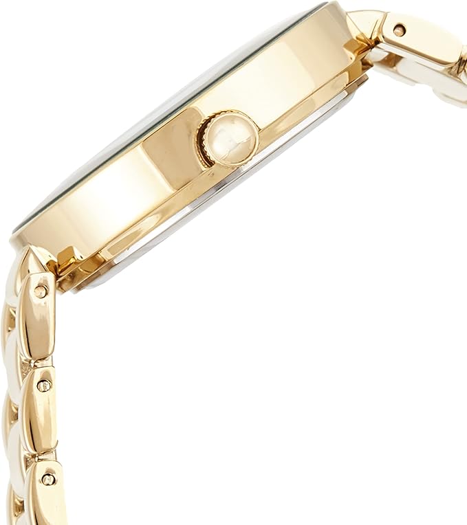 Anne Klein Emerald Dial Gold-Tone Bracelet Watch