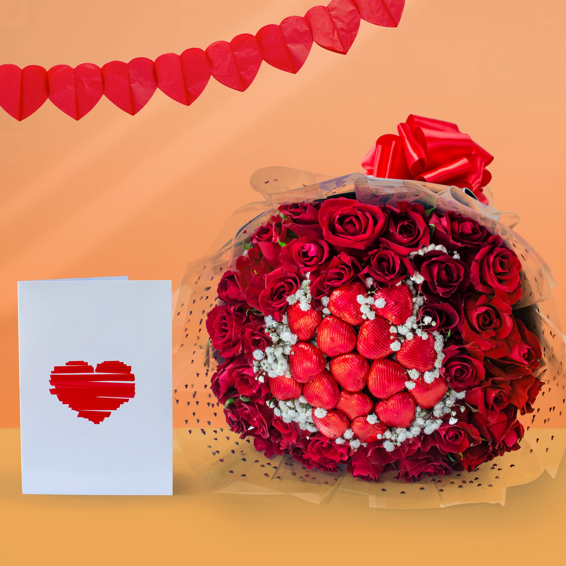 Be Mine – Red Roses & Chocolate Heart Gift Box