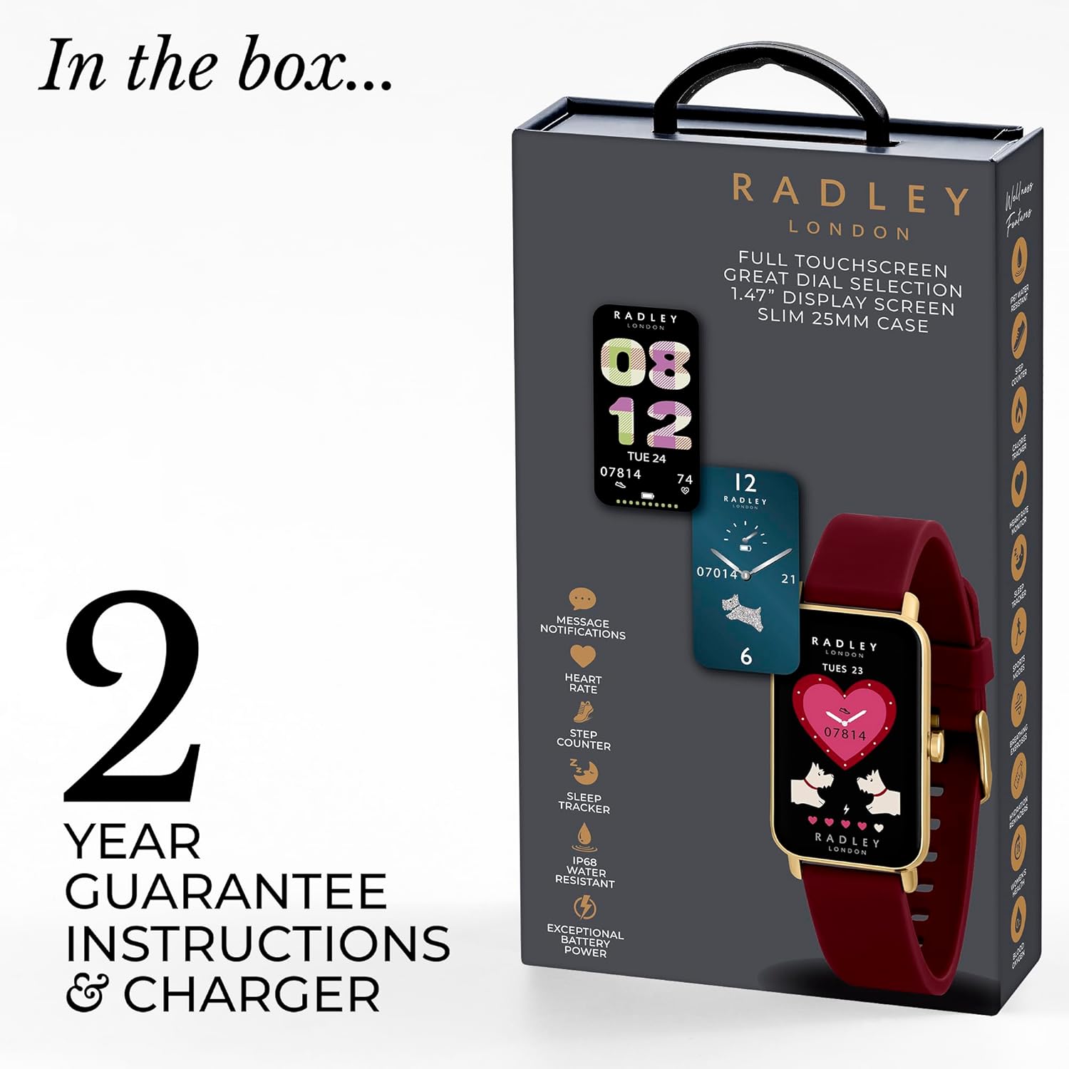 Radley London Rose Gold Smartwatch – Burgundy