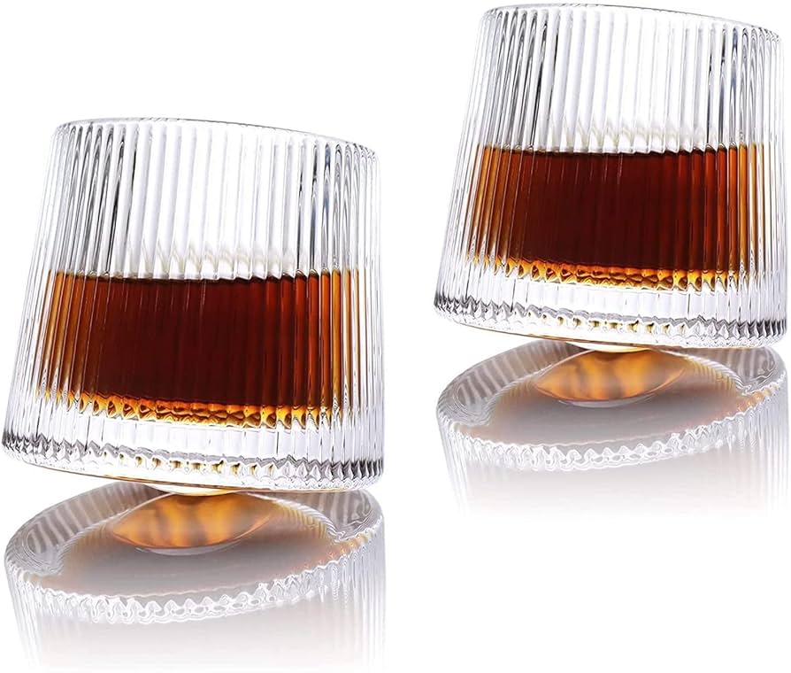 Oak & Amber Rocking Whiskey Glass -Set of 2