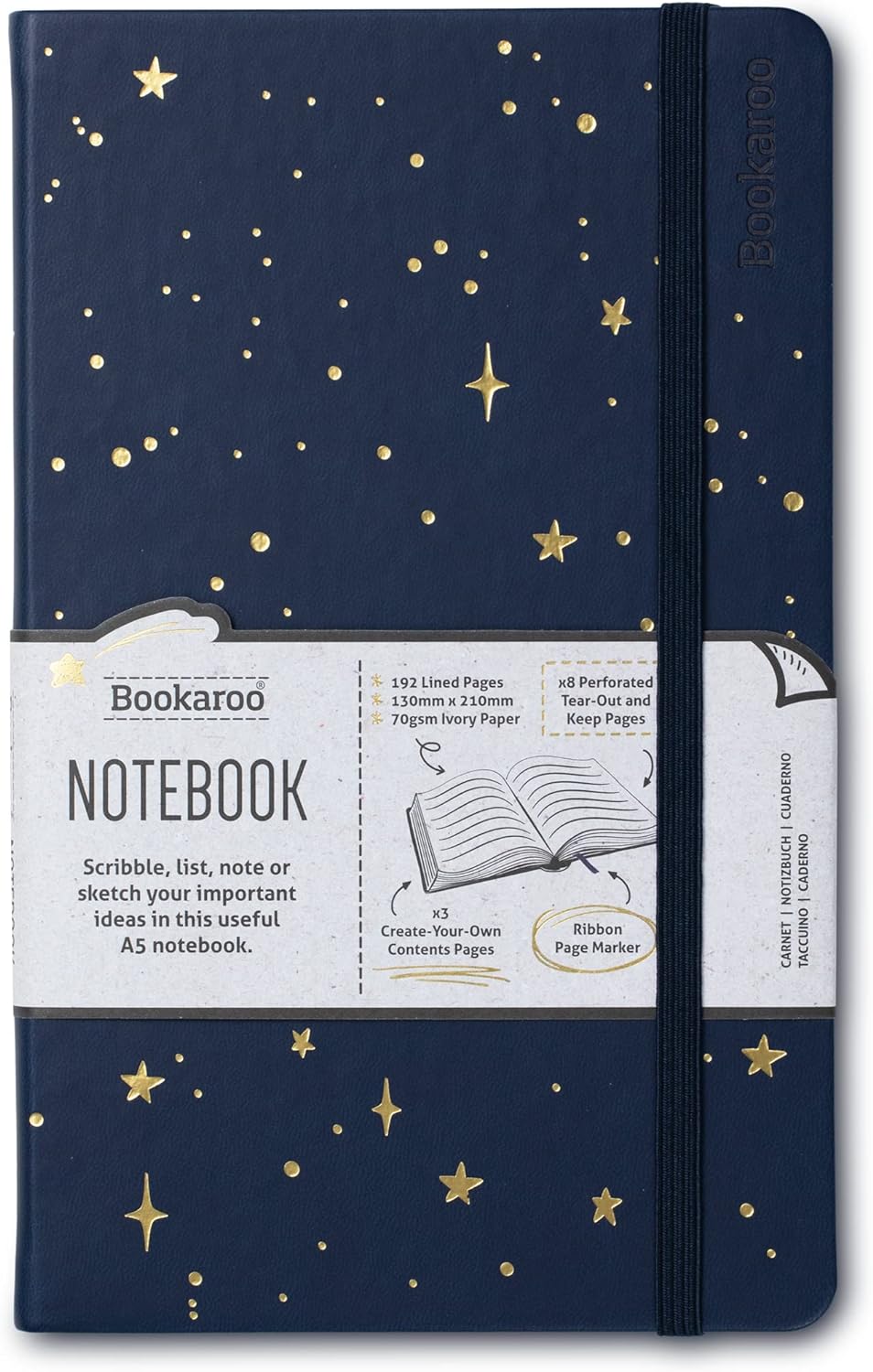 IF Bookaroo Notebook A5 Journal - Moon & Stars
