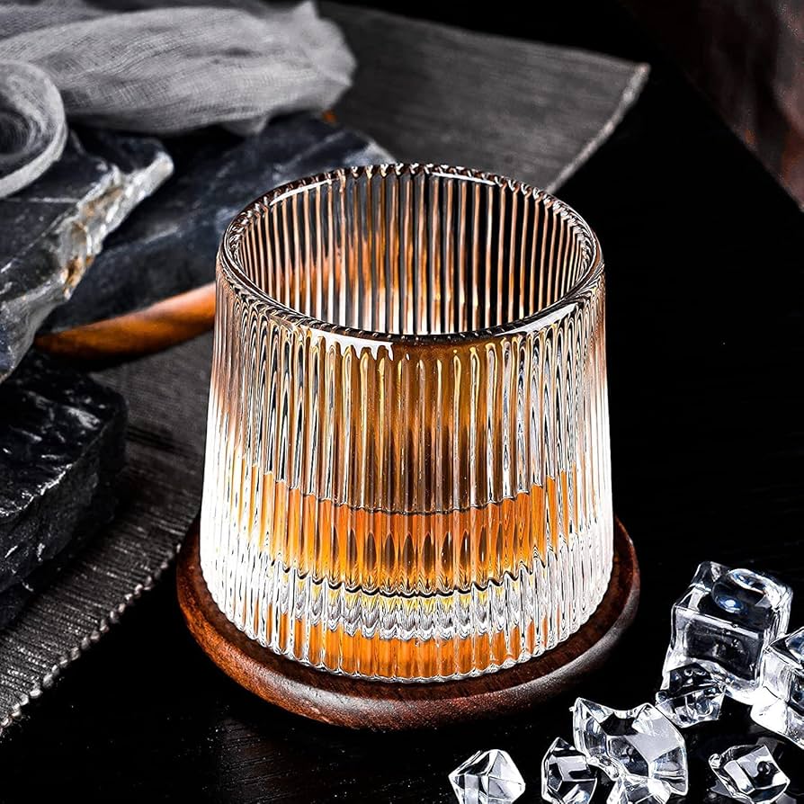 Oak & Amber Rocking Whiskey Glass -Set of 2