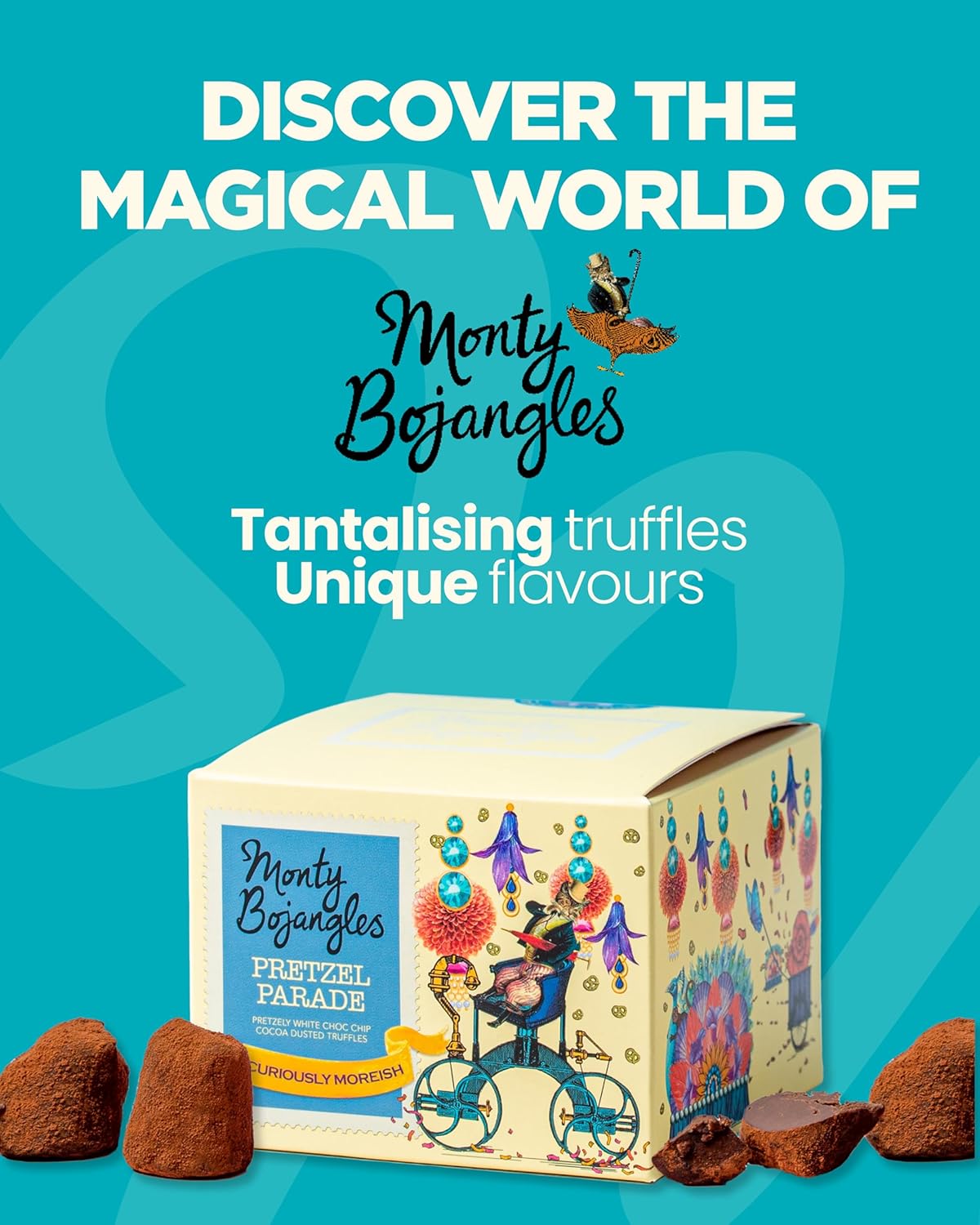 Pretzel Parade gift box of salted corn pretzel cocoa dusted truffles 100g