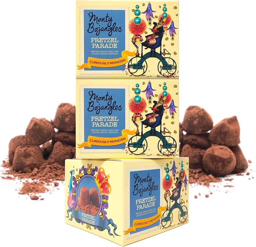 Pretzel Parade gift box of salted corn pretzel cocoa dusted truffles 100g
