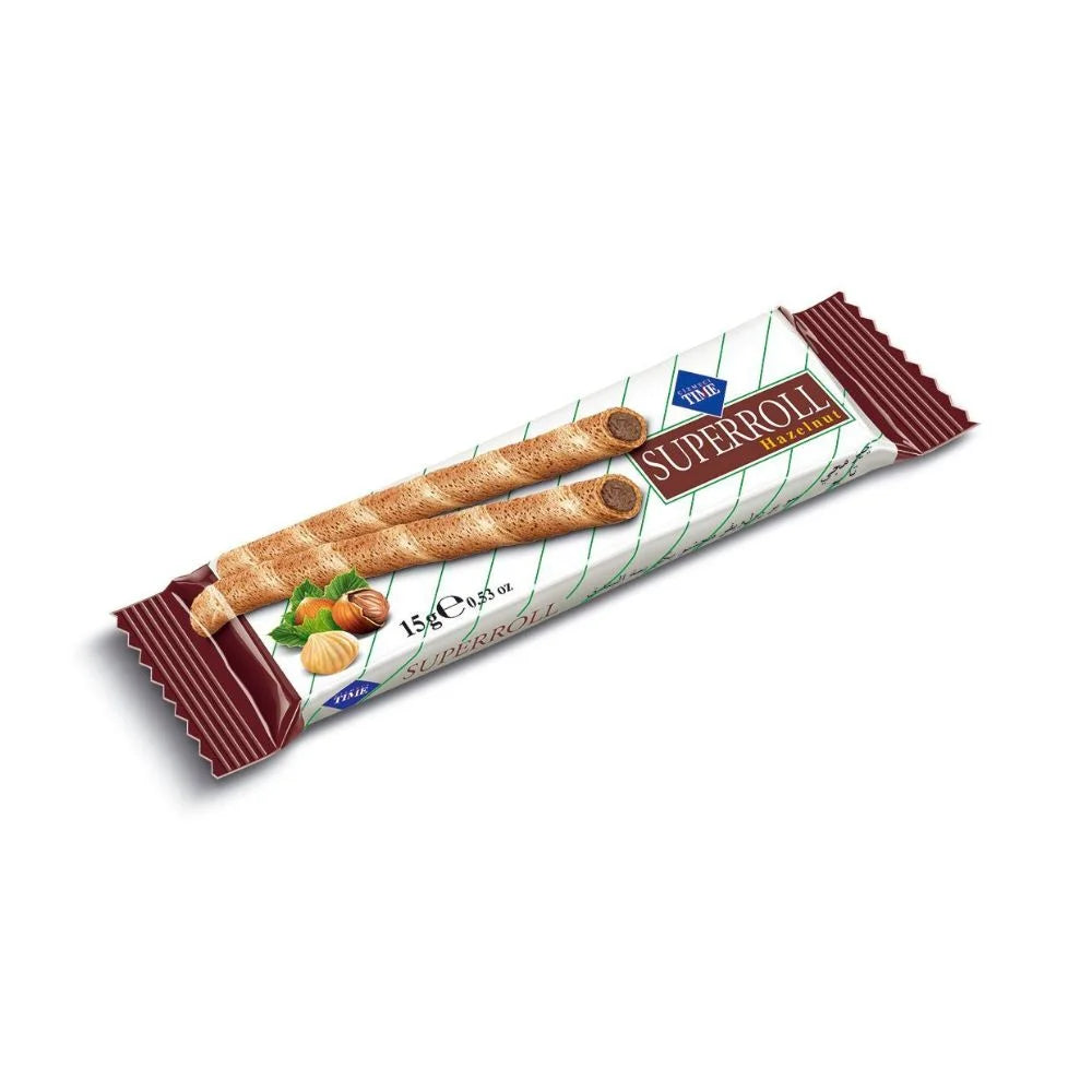 Time Super Roll Wafer With Hazelnut Cream 22g