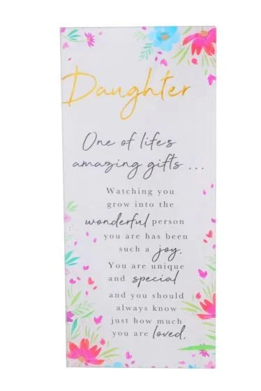 Embrace Sentiment Glass Plaques – Heartfelt Words for Every Moment