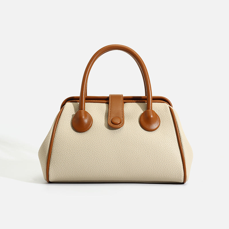 Crossbody PU Leather Bag  – 25 × 15 × 13 cm Lightweight Women’s Shoulder Bag (beige)