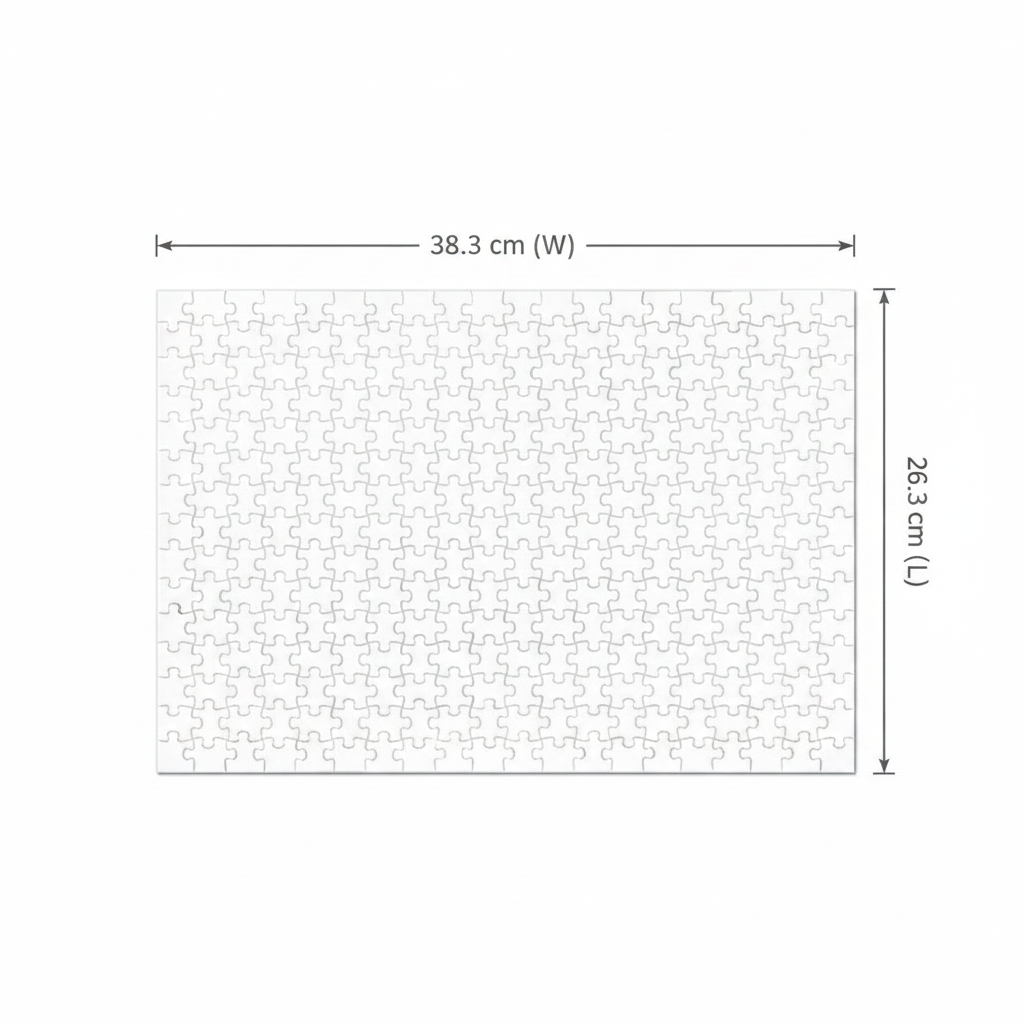 White puzzle with a grid pattern on a white background