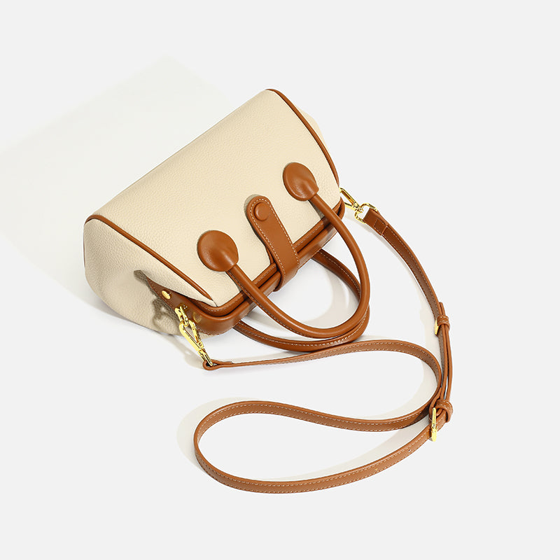 Crossbody PU Leather Bag  – 25 × 15 × 13 cm Lightweight Women’s Shoulder Bag (beige)